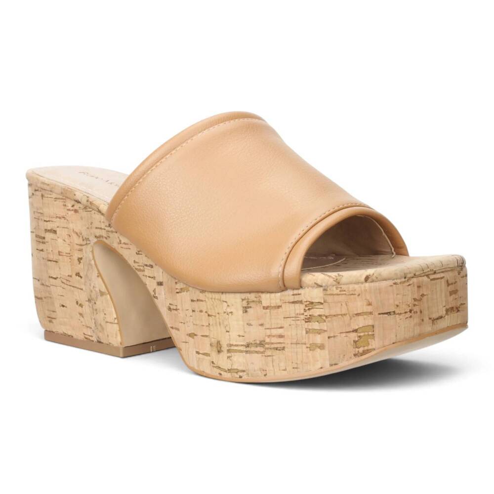 NEW BRUNO MENEGATTI women's cara wedge slide in natural